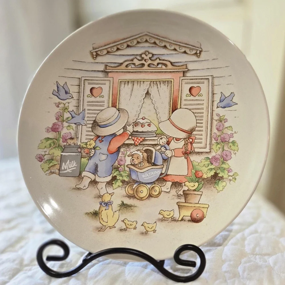 Vintage Watkins Country Kids Collectors Dessert Plates - set‎ of 5